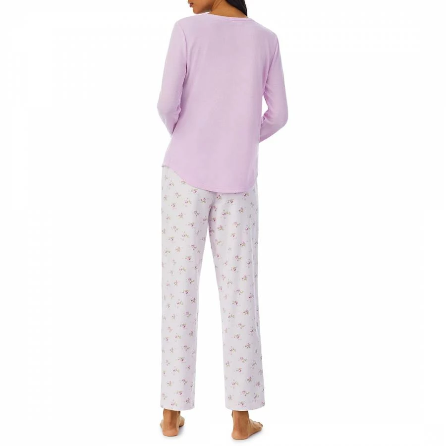 Lauren Ralph Lauren Pink Floral BCI Brushed Twill Henley Pyjama Set 4 Lauren Ralph Lauren Pink Floral BCI Brushed Twill Henley Pyjama Set - Image 2