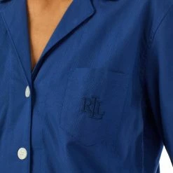 Lauren Ralph Lauren Blue BCI Cotton Herringbone Notch Collar Pyjama Set 7 Lauren Ralph Lauren Blue BCI Cotton Herringbone Notch Collar Pyjama Set -JacketsSale Sales 18288663 3