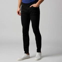 7 For All Mankind Black Ronnie Tapered Stretch Jeans