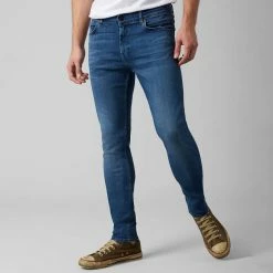 7 For All Mankind Mid Blue Ronnie Tapered Stretch Jeans