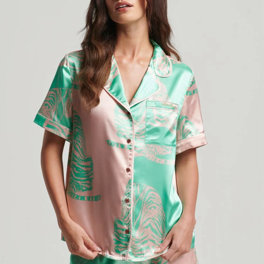 Superdry SATIN SLEEPWEAR SS SHIRT 3 Superdry SATIN SLEEPWEAR SS SHIRT