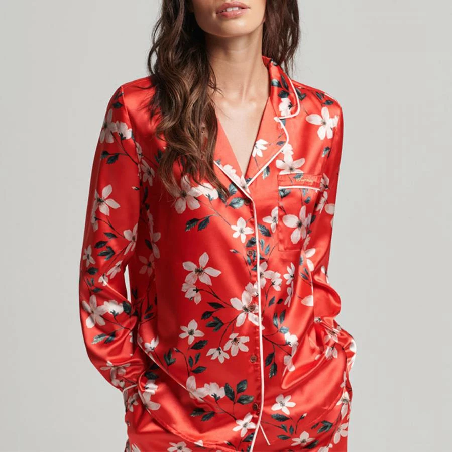 Superdry SATIN SLEEPWEAR LS SHIRT 3 Superdry SATIN SLEEPWEAR LS SHIRT
