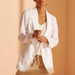 Superdry White Hemp Blazer