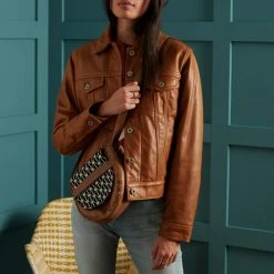 Superdry Tan Leather Jacket