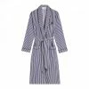 Victoria Beckham Navy Striped Nightwear Cotton Robe -JacketsSale Sales 18302856 1