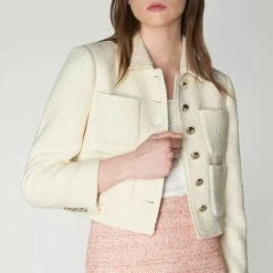 L.K. Bennett Cream Hope Cotton Blend Jacket