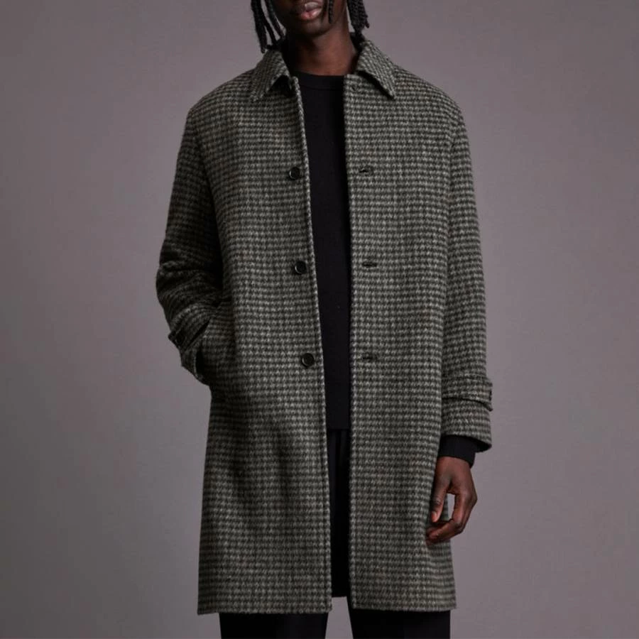 AllSaints Charcoal Dahl Houndstooth Wool Blend Coat 3 AllSaints Charcoal Dahl Houndstooth Wool Blend Coat