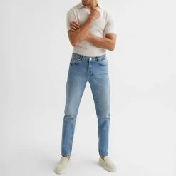 Reiss Washed Blue Wade Tapered Slim Jeans 8 Reiss Washed Blue Wade Tapered Slim Jeans -JacketsSale Sales 18339027 3