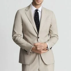 Reiss Stone Fine Single Breasted Wool Jacket