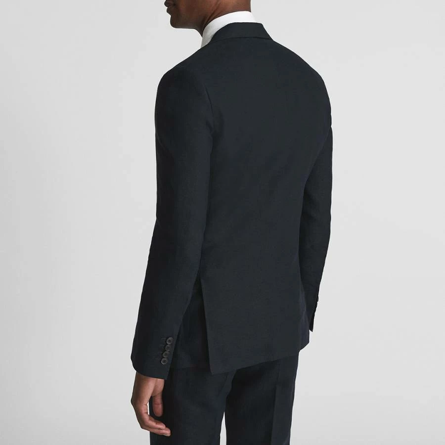 Reiss Navy Kin Single Breasted Linen Jacket 4 Reiss Navy Kin Single Breasted Linen Jacket - Image 2