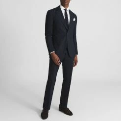 Reiss Navy Kin Single Breasted Linen Jacket 8 Reiss Navy Kin Single Breasted Linen Jacket -JacketsSale Sales 18339557 3