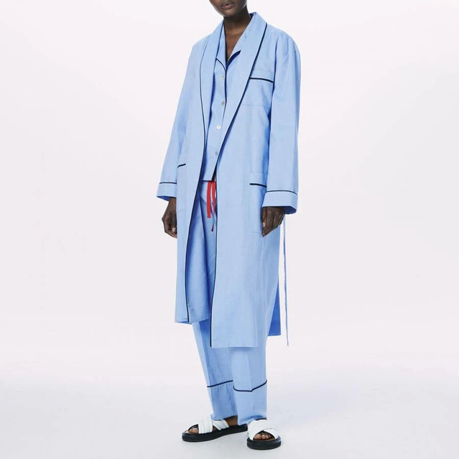 Victoria Beckham Blue Cotton Chambray Robe 4 Victoria Beckham Blue Cotton Chambray Robe - Image 2
