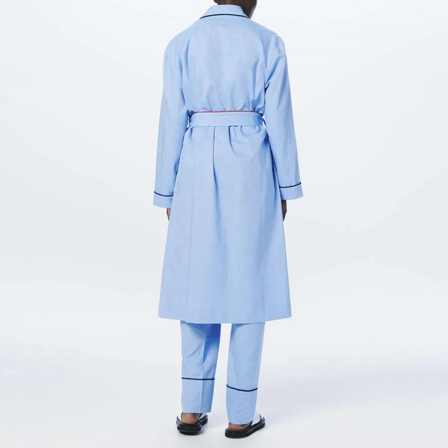 Victoria Beckham Blue Cotton Chambray Robe 5 Victoria Beckham Blue Cotton Chambray Robe - Image 3