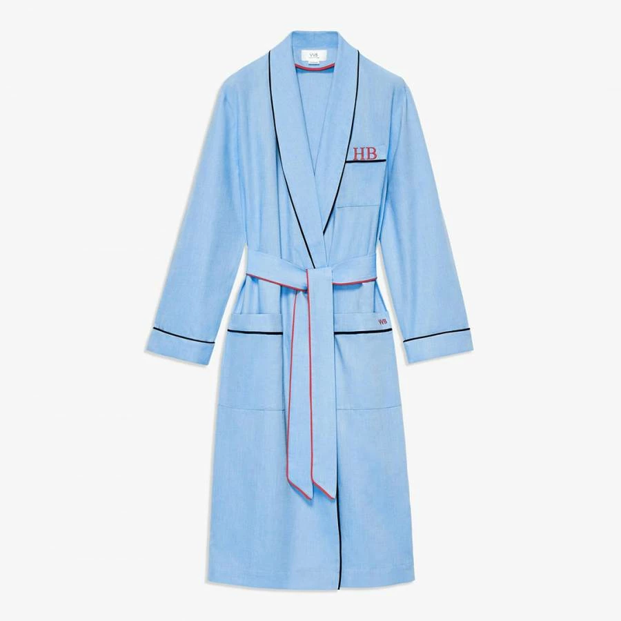 Victoria Beckham Blue Cotton Chambray Robe 6 Victoria Beckham Blue Cotton Chambray Robe - Image 4