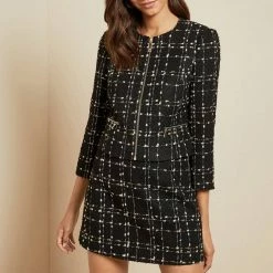 Ted Baker Black Charra Metallic Boucle Jacket