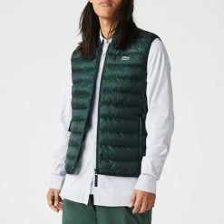 Lacoste Dark Green Quilted Embroidered Gilet
