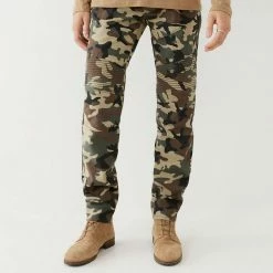 True Religion Khaki Camo Moto Stretch Jeans