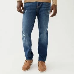 True Religion Mid Blue Geno Tapered Leg Stretch Jeans