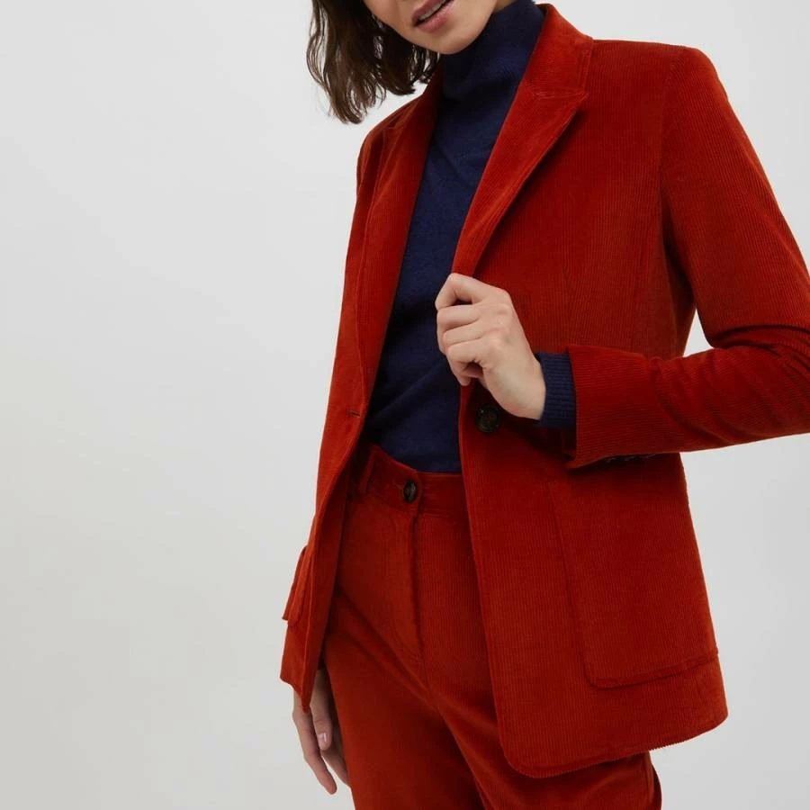 MAX & Co. Red Appende Cotton Blend Blazer 3 MAX & Co. Red Appende Cotton Blend Blazer