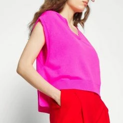 MAX & Co. Pink Silenzio Cashmere Blend Vest -JacketsSale Sales 18360865 3