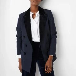 Wyse Navy Verity Wool Blend Blazer