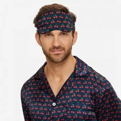 Derek Rose Navy Brindisi 77 Sleep Mask