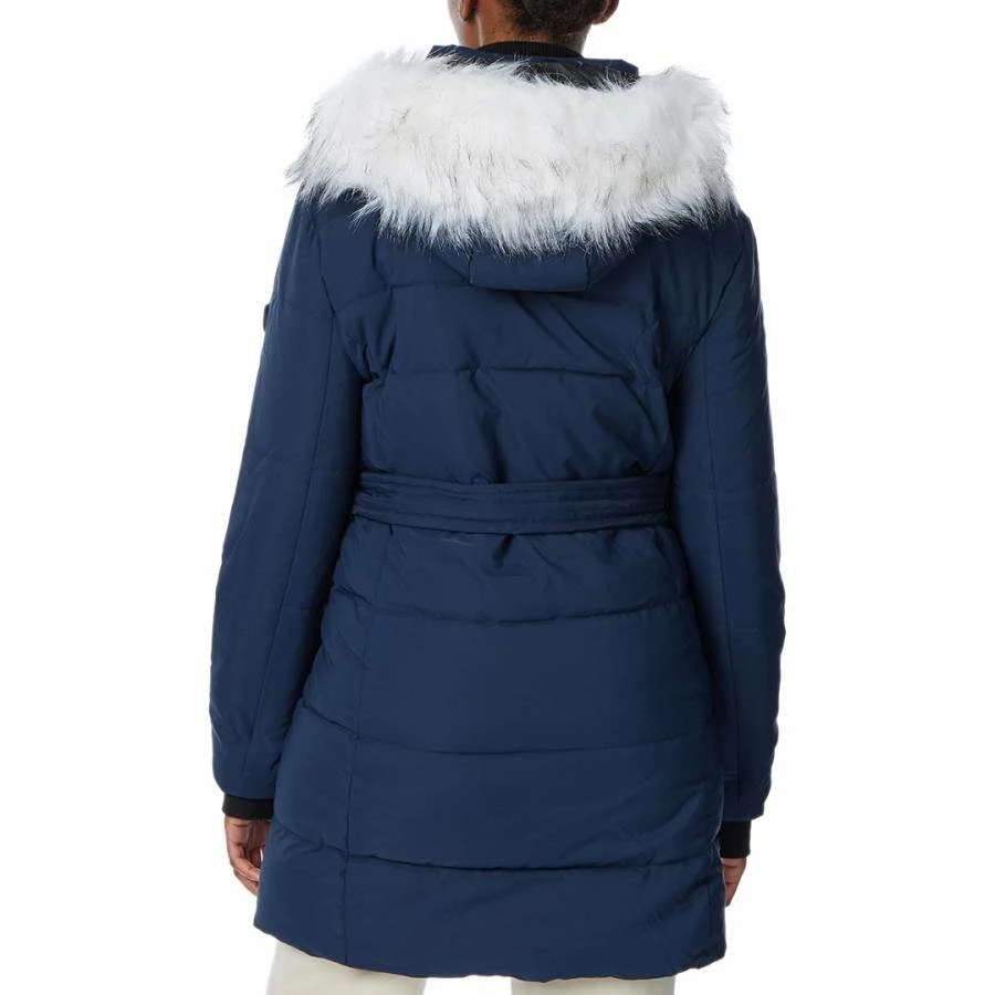 GEOGRAPHICAL NORWAY Navy Faux Fur Hooded Parka 4 GEOGRAPHICAL NORWAY Navy Faux Fur Hooded Parka - Image 2