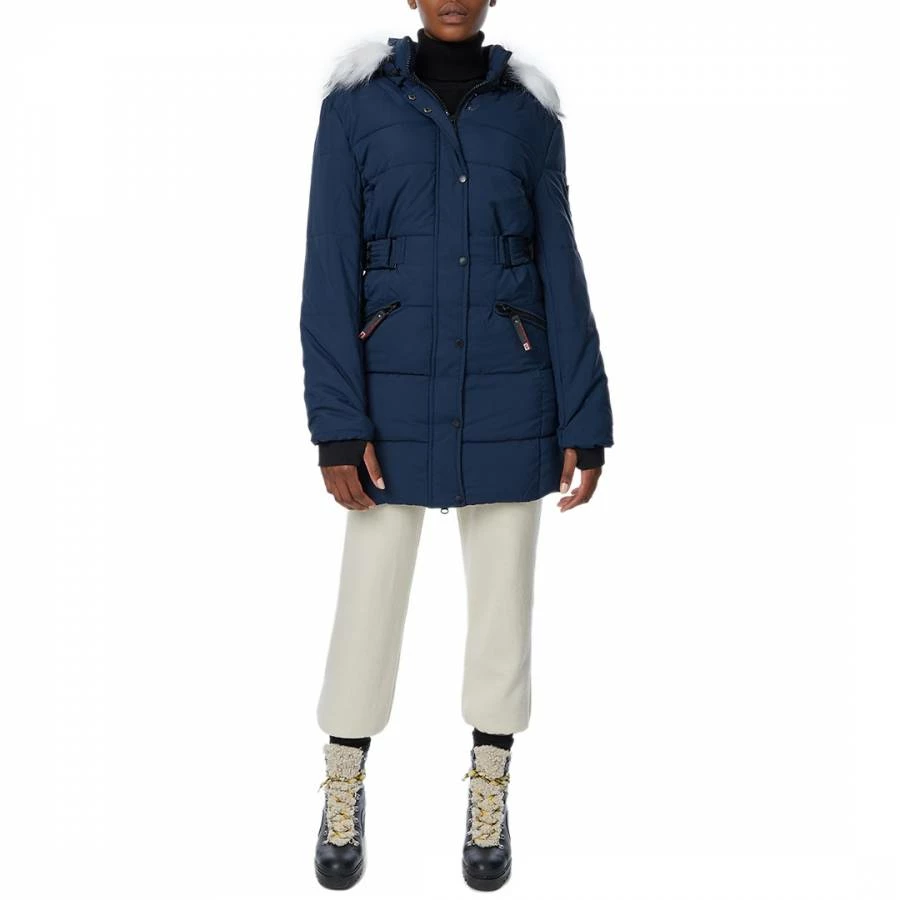 GEOGRAPHICAL NORWAY Navy Faux Fur Hooded Parka 5 GEOGRAPHICAL NORWAY Navy Faux Fur Hooded Parka - Image 3