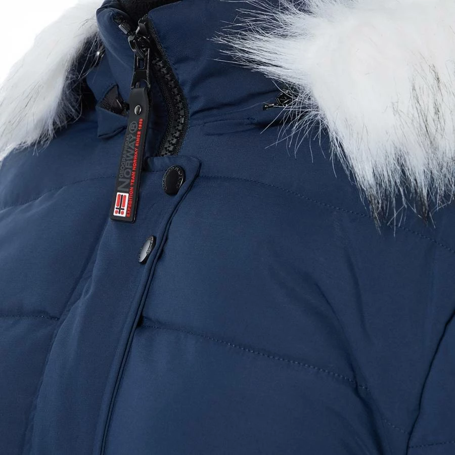 GEOGRAPHICAL NORWAY Navy Faux Fur Hooded Parka 6 GEOGRAPHICAL NORWAY Navy Faux Fur Hooded Parka - Image 4